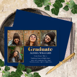 Anuncio Elegante y elegante graduación de textos de oro 4