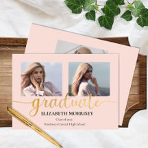 Elegante y elegante guión dorado Graduado de texto