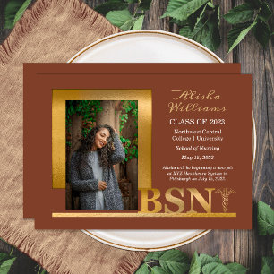 Anuncio Elegante y sofisticado oro Caduceo BSN Foto Terrac