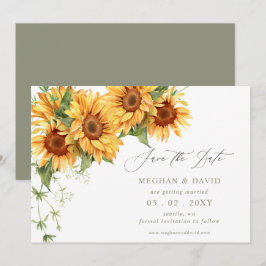 Anuncio Elegantes girasoles jardín floral guardar la fecha