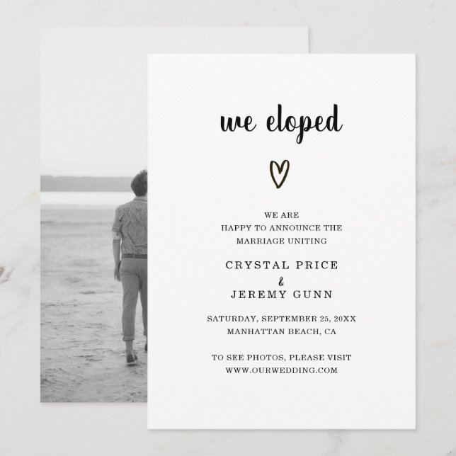 Anuncio Elegimos el elemento fotográfico de corazón blanco (Anverso / Reverso)