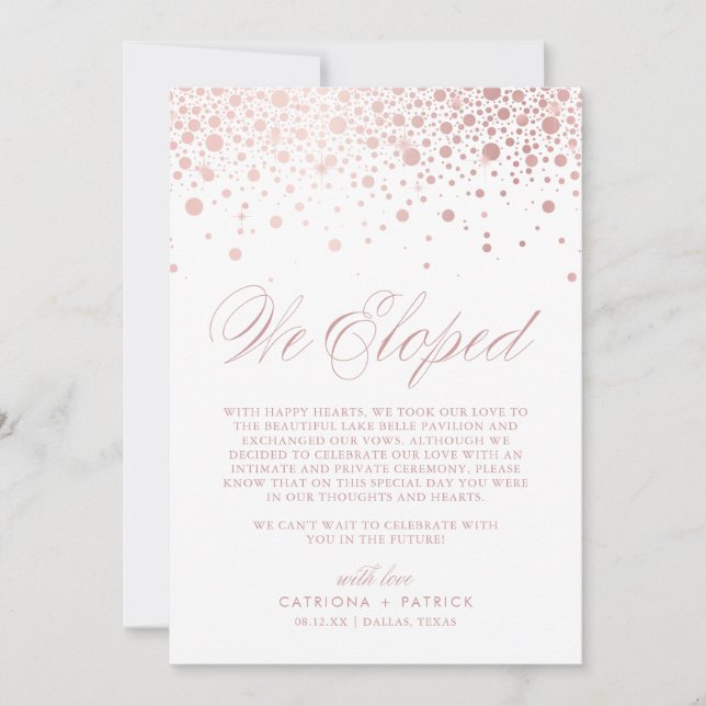 Anuncio Elogiamos al Rosa Relieve metalizado dorado Confet (Anverso)