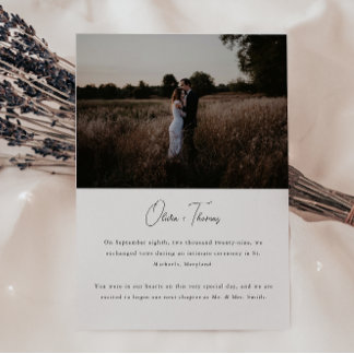 Anuncio Elopamiento de Boda con Foto Minimalista Moderna
