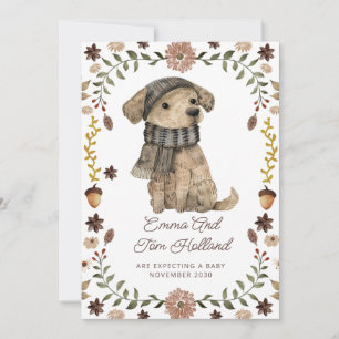 Anuncio Embarazo de perros con acuarela suave