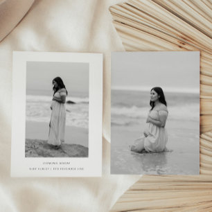 Anuncio Embarazo minimalista de bebé blanco negro de dos f