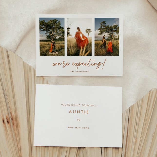 Anuncio Embarazo moderno de 3 fotos de nuevas tías/abuelos (Subido por el creador)