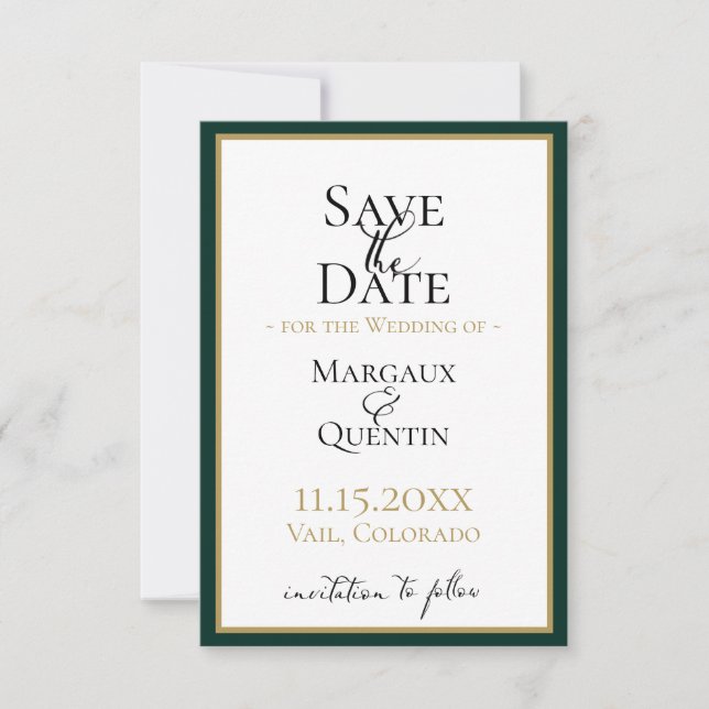 Anuncio Emerald Forest Save The Date (Anverso)