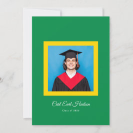 Anuncio Emerald Green Yellow White High School Photo Grad