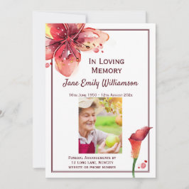 Anuncio En el funeral de Love Memory Calla Lily