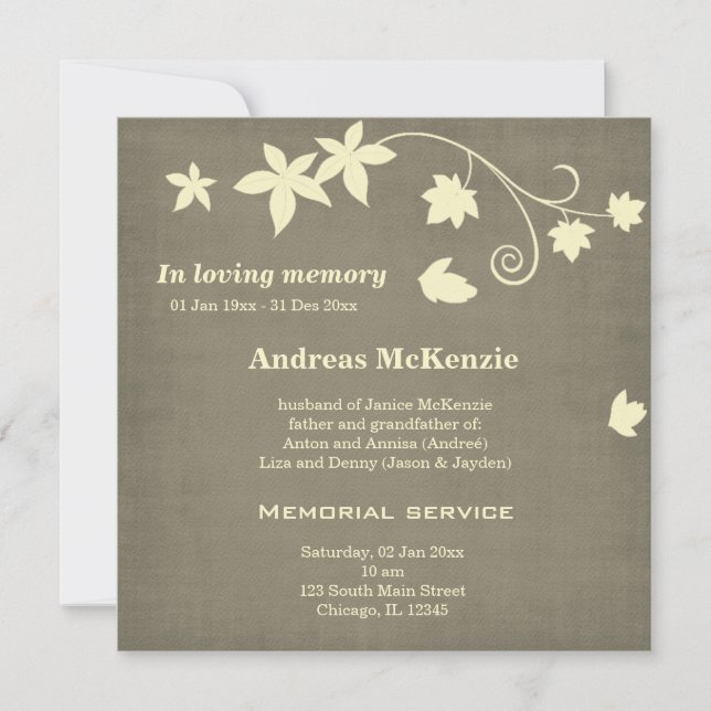 Anuncio En la memoria amorosa (Anverso)