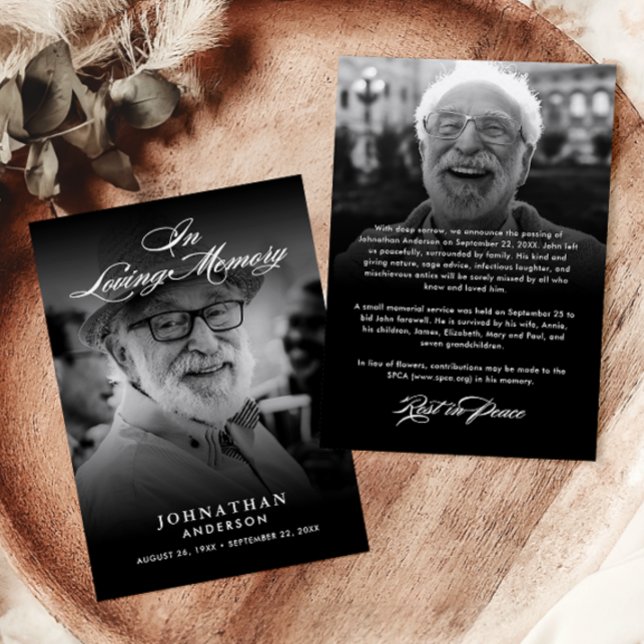 Anuncio En la memoria de amor elegante guión de muerte de  (Subido por el creador)