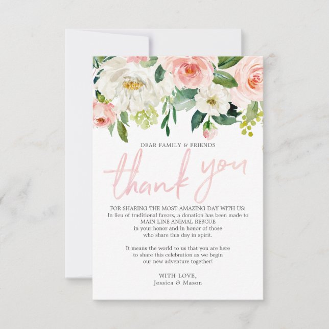 Anuncio En lugar de favores gracias por poner floral de ta (Anverso)