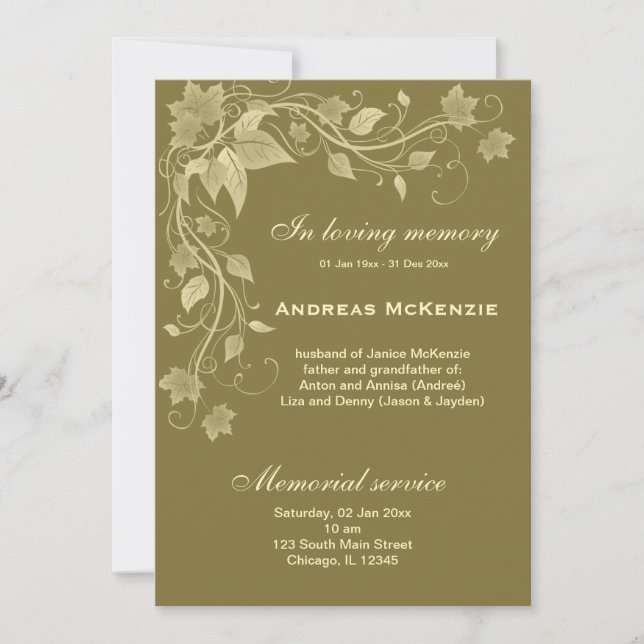 Anuncio En memoria (Anverso)