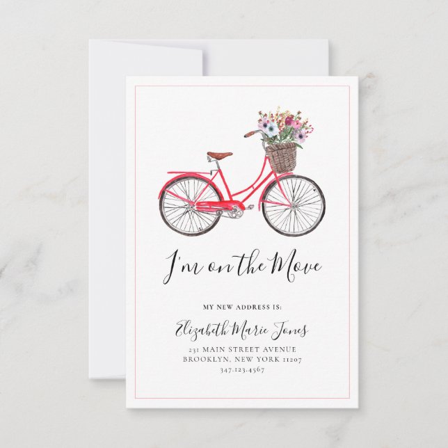 Anuncio En movimiento Bicicleta Floral Nueva dirección en  (Anverso)