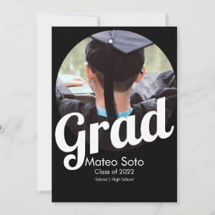 Anuncio en negrita de foto de graduación en blanco