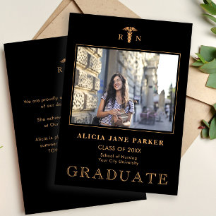 Anuncio Enfermería de graduación de escuela foto de oro ne