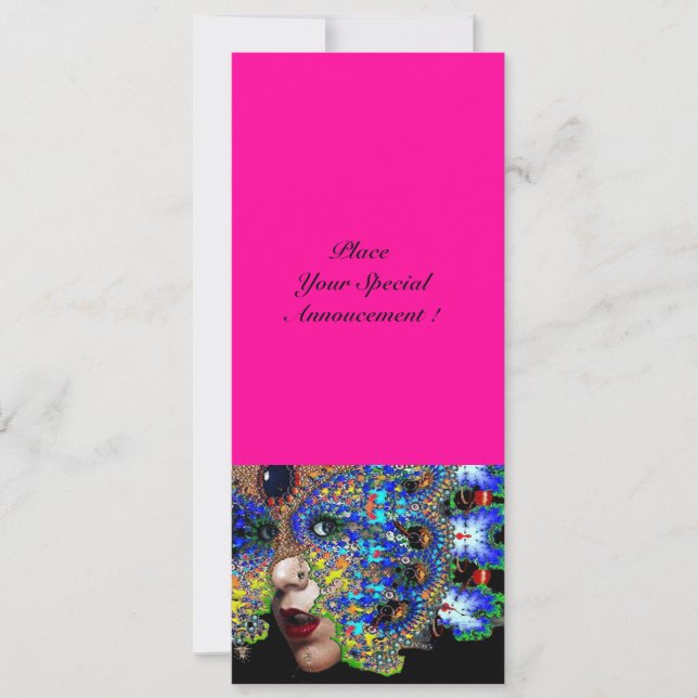 Anuncio EPHEMERAL Mardi Gras Masquerade ball fuchsia, azul (Anverso)