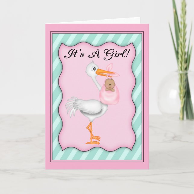 Anuncio Es un bebé Chica afroamericano (Anverso)