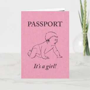 Anuncio ¡es un chica! (invitación del pasaporte)