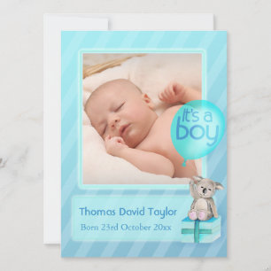 Anuncio Es un niño foto recién nacido bebé azul acua