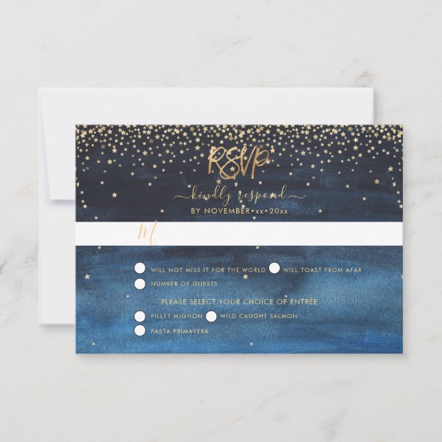 Anuncio Escrito en las Estrellas RSVP con selecciones de c (Anverso)