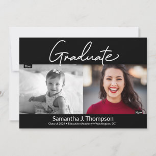 Anuncio Escritura moderna de graduados de entonces y ahora