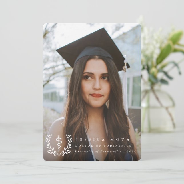 Anuncio Escuela de Medicina de Asclepio Blanco 2 Graduació (Anverso de pie)