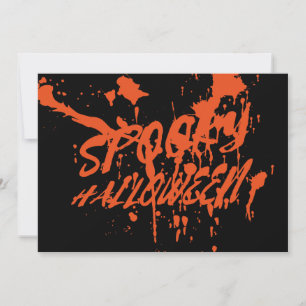 Anuncio Espeluznante Halloween Splash Retro Naranja Rojo H