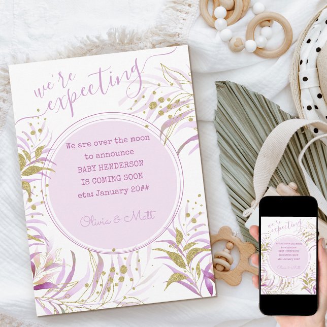 Anuncio Esperaban un embarazo de oliage rosa y dorado (Subido por el creador)