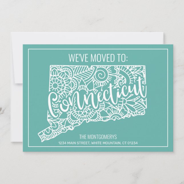 Anuncio Estado de conexión floral Verde azulado Boho en mo (Anverso)