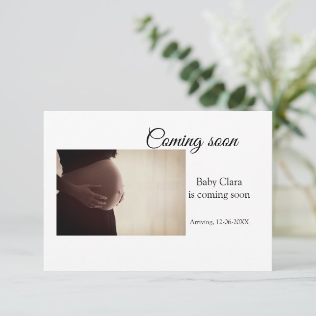 Anuncio estamos embarazadas agregar nombre de bebé fecha d (Anverso de pie)