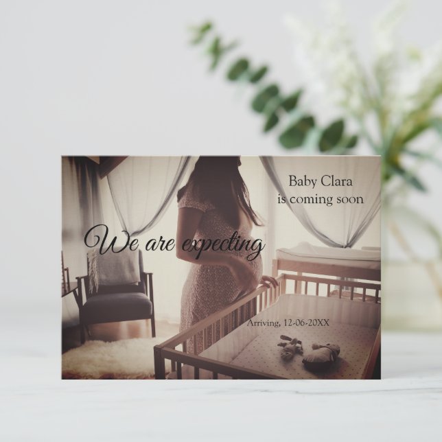 Anuncio estamos embarazadas agregar nombre de bebé fecha d (Anverso de pie)