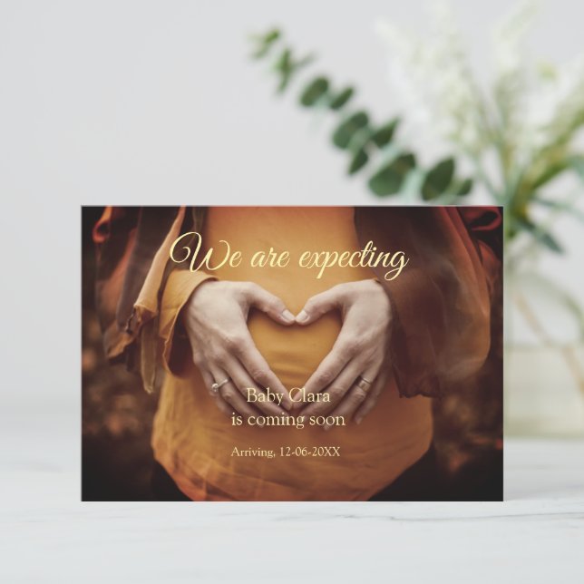 Anuncio estamos embarazadas agregar nombre de bebé fecha d (Anverso de pie)