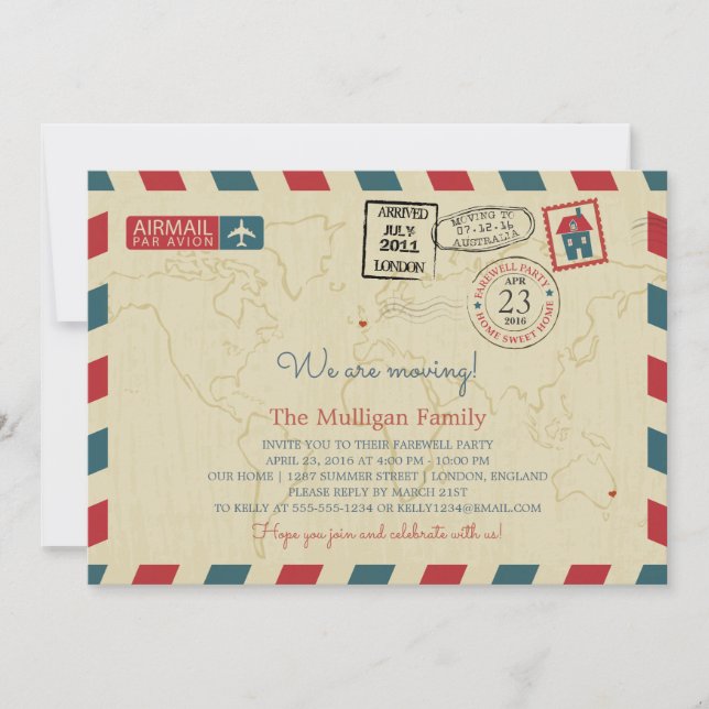 Anuncio Estamos Moviendo Correo Aéreo | Fiesta de despedid (Anverso)