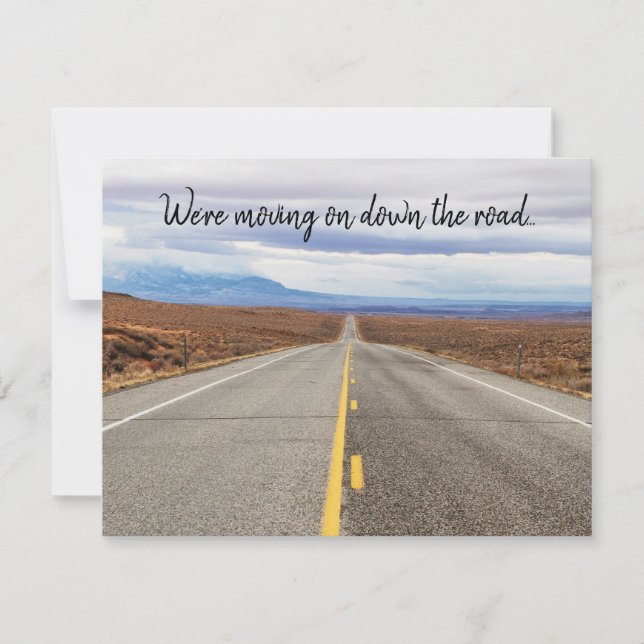 Anuncio Estamos moviéndonos por la carretera. Foto de la a (Anverso)