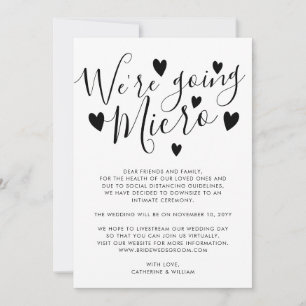 Anuncio Estamos Reduciendo el Tamaño de nuestra Boda a Mic