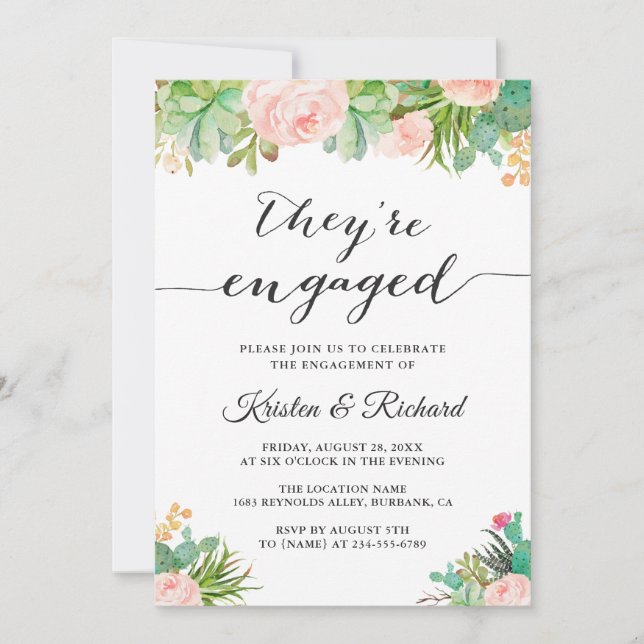 Anuncio Están involucrados en el compromiso floral de Cact (Anverso)