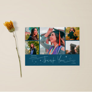 Anuncio Estrellas Brillantes Graduación Azul Verdoso Multi