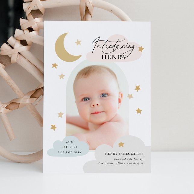 Anuncio Estrellas de la luna Nubes Arco de la foto nacimie (Subido por el creador)