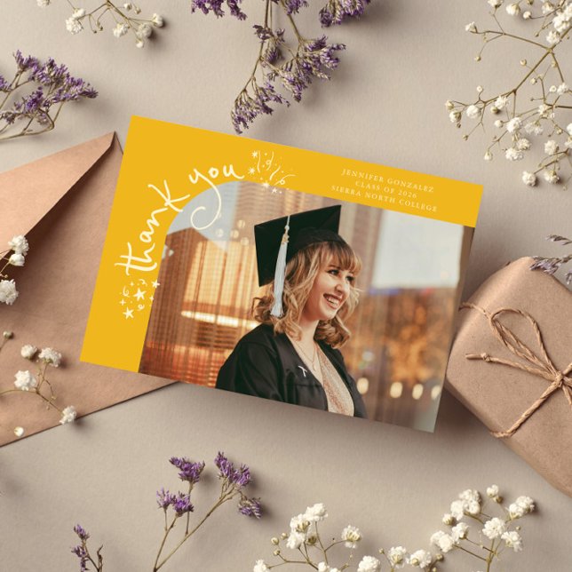 Anuncio Estrellas extravagantes foto de graduación agradec (Subido por el creador)