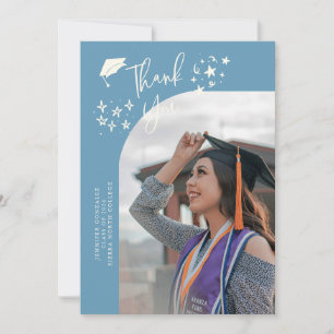 Anuncio Estrellas Gracias Quirky Foto Graduado Denim Azul