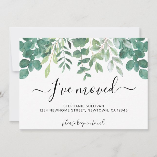 Anuncio Eucalyptus Greenery I Moved Moving (Anverso)