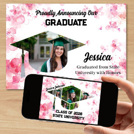 Anuncio Exclusiva acuarela rosa Floral 7 Graduación de fot
