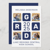 Exclusivo Grad Navy Blue White 4 Photo Graduation