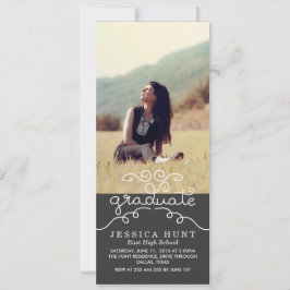 Anuncio Extravagante Graduado Cute Typografía Foto Carbón