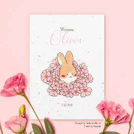 Anuncio Faire-part naissance lapin fleur
