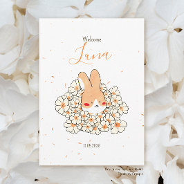 Anuncio Faire-part naissance lapin fleur