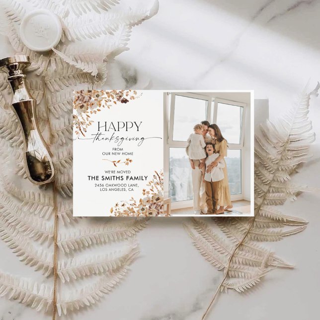 Anuncio Fall Leaves Thanksgiving Flat Announcement Card (Subido por el creador)