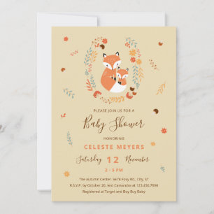 Anuncio Fall Mom and Baby Fox Baby Shower
