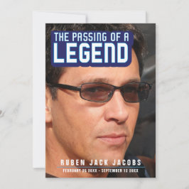 Anuncio Fallecimiento de una leyenda fúnebre conmemoración